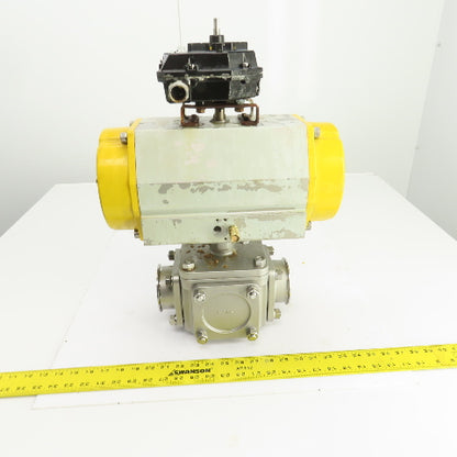 Sonic Torque Pneumatic Valve Actuator W/Sharpe 3 Way Sanitary Valve & FMYB-5220