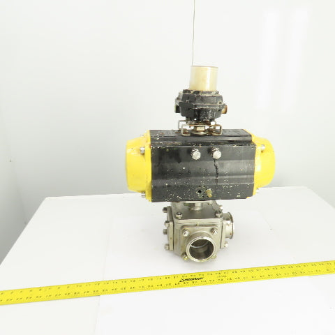 Sharpe Pneumatic Valve Actuator W/Sharpe 4 Way Stainless Steel Valve