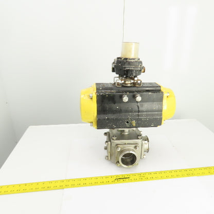 Sharpe Pneumatic Valve Actuator W/Sharpe 4 Way Stainless Steel Valve