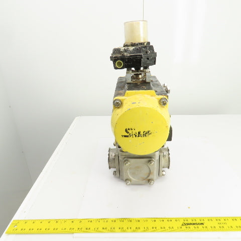 Sharpe Pneumatic Valve Actuator W/Sharpe 4 Way Stainless Steel Valve