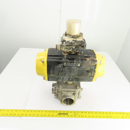 Sharpe Pneumatic Valve Actuator W/Sharpe 4 Way Stainless Steel Valve