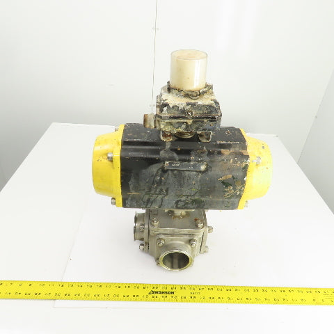 Sharpe Pneumatic Valve Actuator W/Sharpe 4 Way Stainless Steel Valve