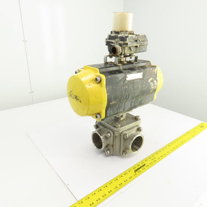 Sharpe Pneumatic Valve Actuator W/Sharpe 4 Way Stainless Steel Valve