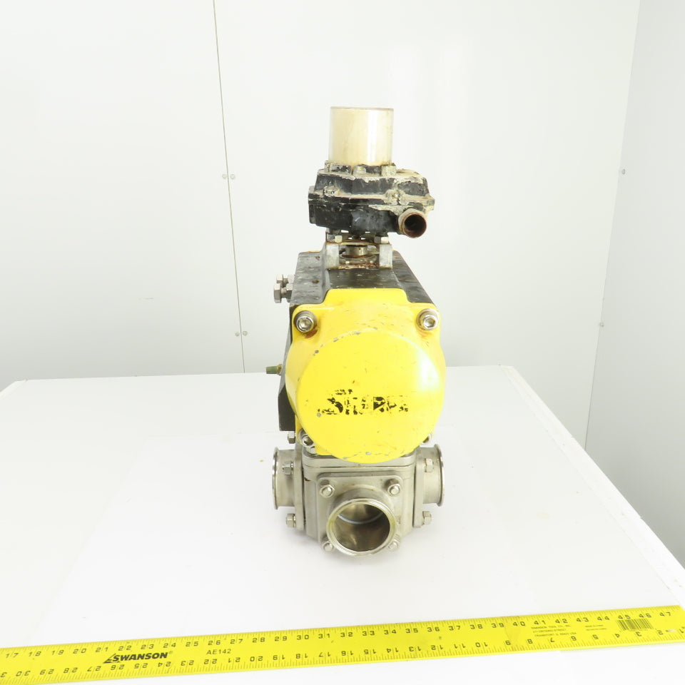 Sharpe Pneumatic Valve Actuator W/Sharpe 4 Way Stainless Steel Valve