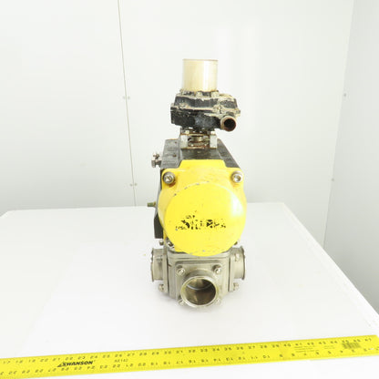 Sharpe Pneumatic Valve Actuator W/Sharpe 4 Way Stainless Steel Valve