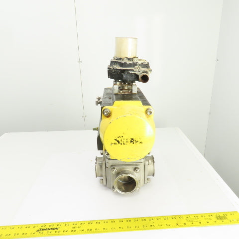 Sharpe Pneumatic Valve Actuator W/Sharpe 4 Way Stainless Steel Valve
