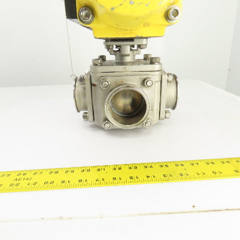 Sharpe Pneumatic Valve Actuator W/Sharpe 4 Way Stainless Steel Valve