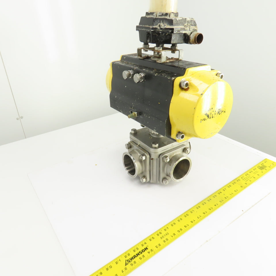Sharpe Pneumatic Valve Actuator W/Sharpe 4 Way Stainless Steel Valve