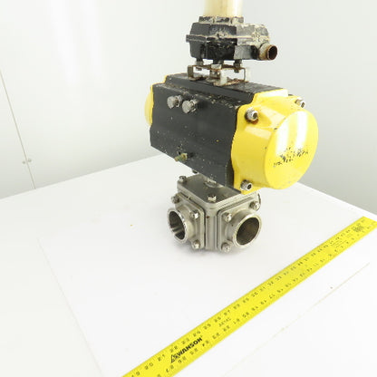 Sharpe Pneumatic Valve Actuator W/Sharpe 4 Way Stainless Steel Valve
