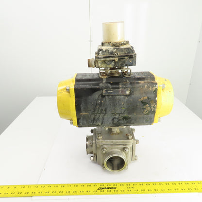 Sharpe Pneumatic Valve Actuator W/Sharpe 4 Way Stainless Steel Valve