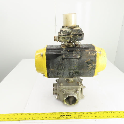 Sharpe Pneumatic Valve Actuator W/Sharpe 4 Way Stainless Steel Valve