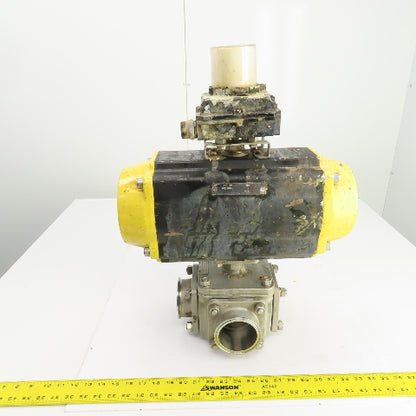 Sharpe Pneumatic Valve Actuator W/Sharpe 4 Way Stainless Steel Valve