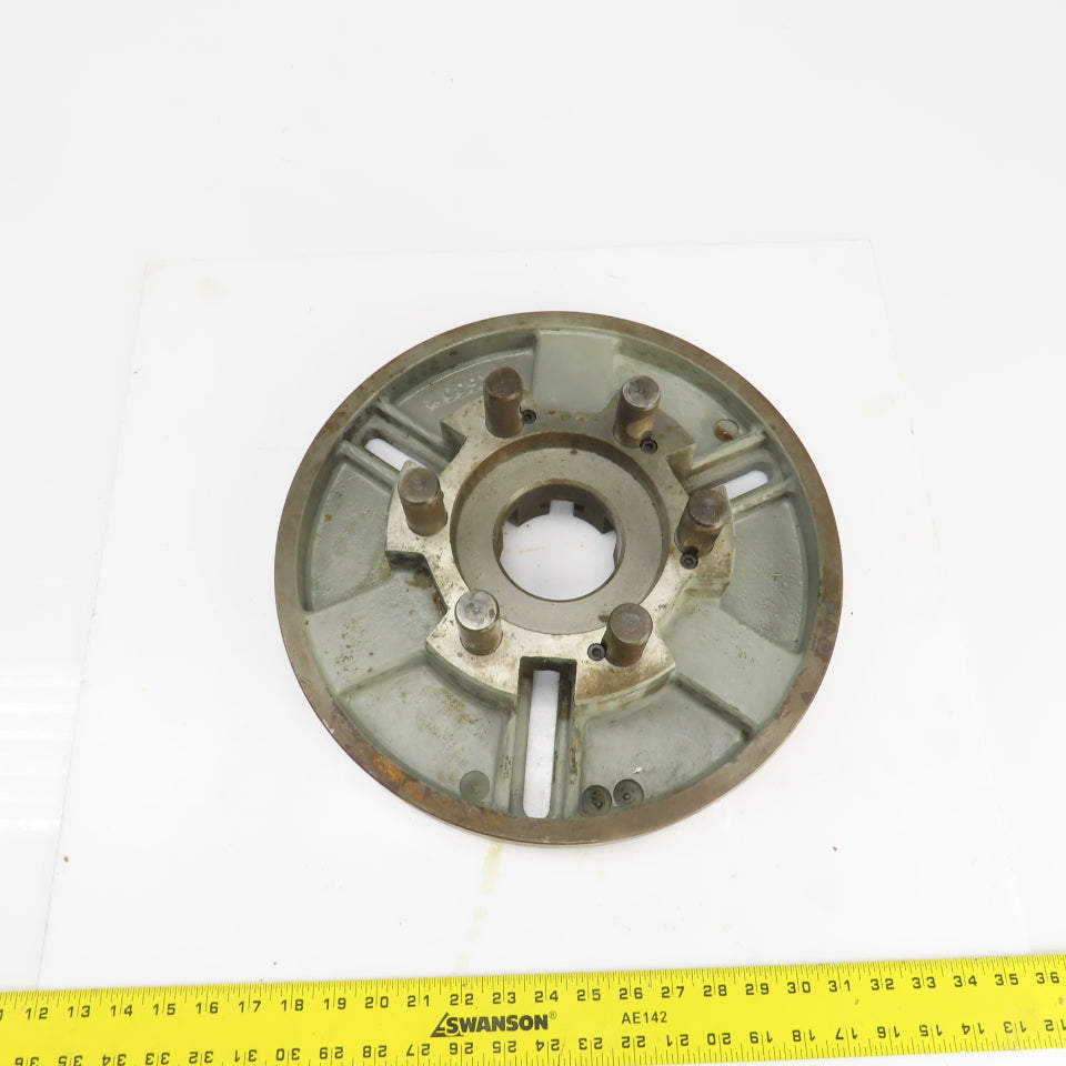 D1-8 Camlock 6 Pin Lathe Spindle Mounting Plate 15" OD W/1-1/4" T-Slots