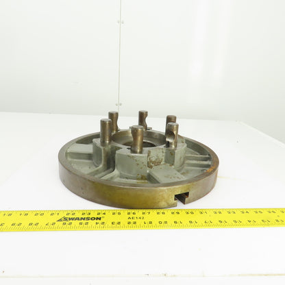 D1-8 Camlock 6 Pin Lathe Spindle Mounting Plate 15" OD W/1-1/4" T-Slots