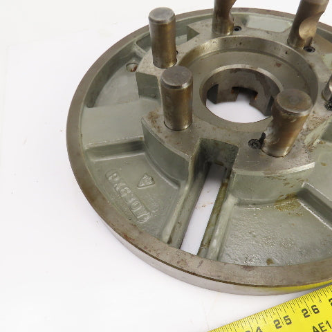 D1-8 Camlock 6 Pin Lathe Spindle Mounting Plate 15" OD W/1-1/4" T-Slots