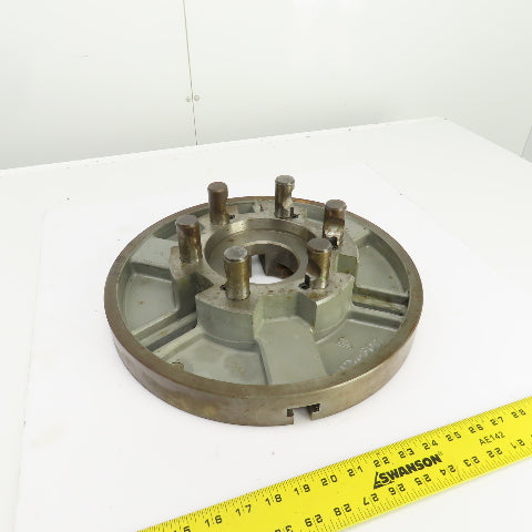 D1-8 Camlock 6 Pin Lathe Spindle Mounting Plate 15" OD W/1-1/4" T-Slots