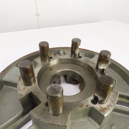 D1-8 Camlock 6 Pin Lathe Spindle Mounting Plate 15" OD W/1-1/4" T-Slots
