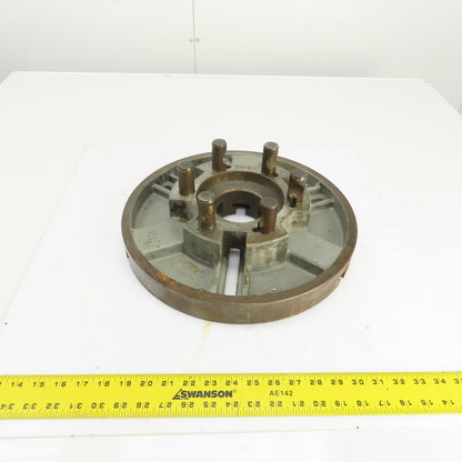 D1-8 Camlock 6 Pin Lathe Spindle Mounting Plate 15" OD W/1-1/4" T-Slots