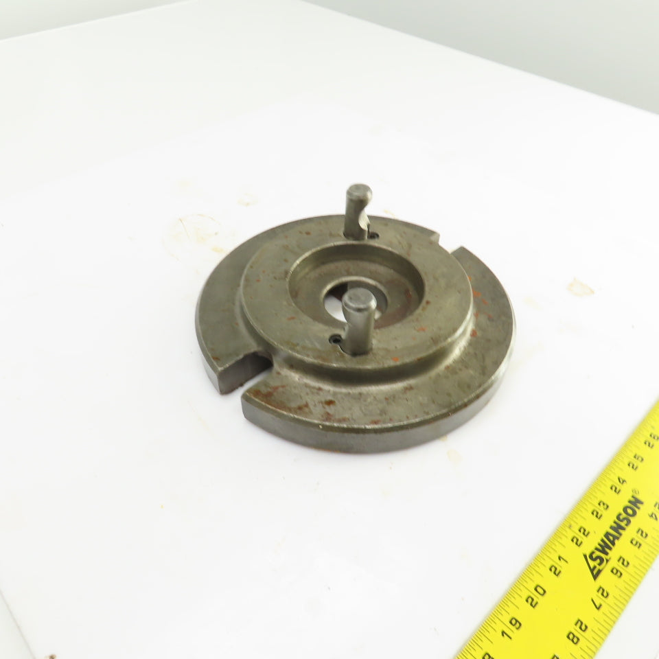 2 Pin 7/8" Camlock Mounting Plate 10" OD 2" Thru Hole 7-1/8" Inner Ring