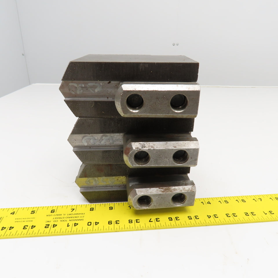 Daco D15SEH10P Workholding Soft Jaws Serrated Key 2-1/2" x 6-1/2" x 4" Set Of 3
