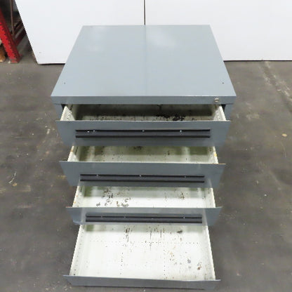 Equipto 30" x 27-3/4" x 33" Tall 4 Drawer Tool Parts Shop Storage Cabinet