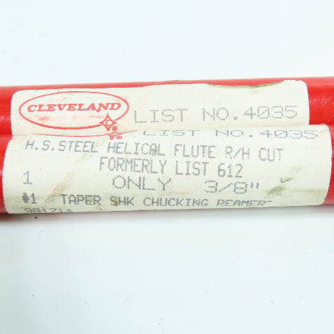 Cleveland 3/8" Chucking Reamer 6 Straight Flute Morse Taper #1 Shank Lot of 2