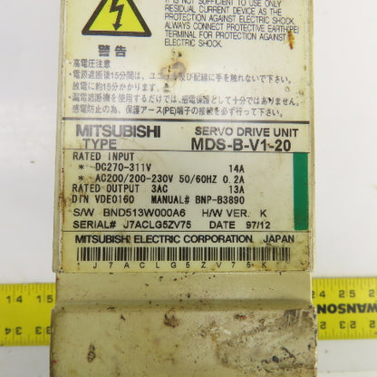 Mitsubishi MDS-B-V1-20 Servo Drive Unit Input DC270-311V 14A
