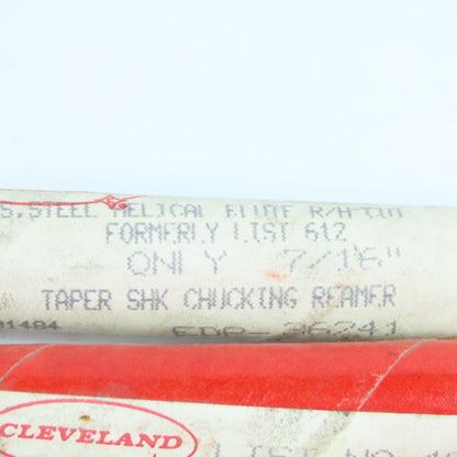 Cleveland 3/8" Chucking Reamer 6 Spiral Flute Morse Taper #1 Shank Lot of 3