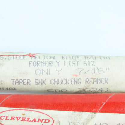 Cleveland 3/8" Chucking Reamer 6 Spiral Flute Morse Taper #1 Shank Lot of 3