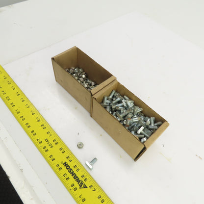 Steel Drop -In T-Slot Stud 5/16"-18 Stud 3/4" L x 3/8" W Nut Included Lot Of 145