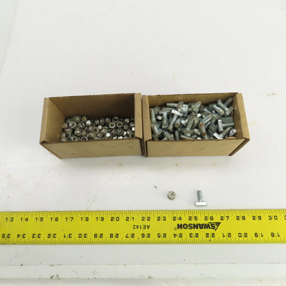 Steel Drop -In T-Slot Stud 5/16"-18 Stud 3/4" L x 3/8" W Nut Included Lot Of 145