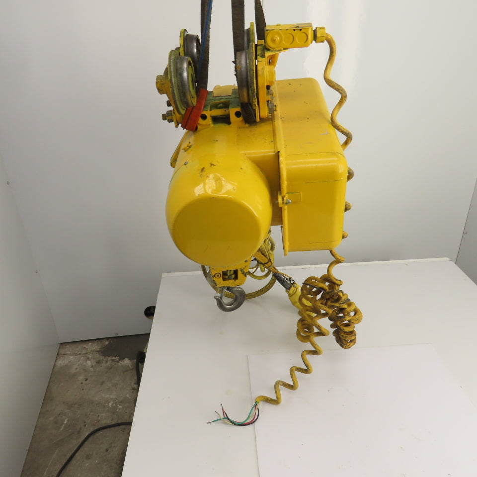 P & H Ziplift 1 Ton Electric Cable Hoist 460V 3PH 15' Lift 13/4FPM W/Trolley