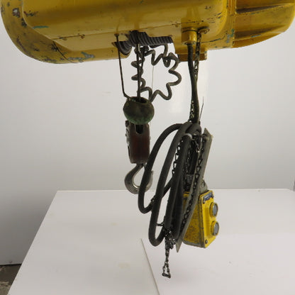 P & H Ziplift 1/2 Ton Electric Cable Hoist 460V 3PH 15' Lift 20FPM W/Trolley
