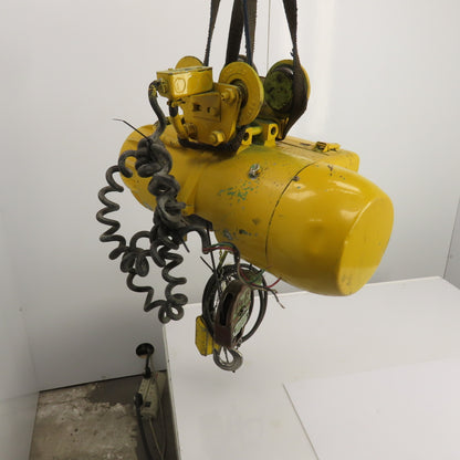 P & H Ziplift 1/2 Ton Electric Cable Hoist 460V 3PH 15' Lift 20FPM W/Trolley