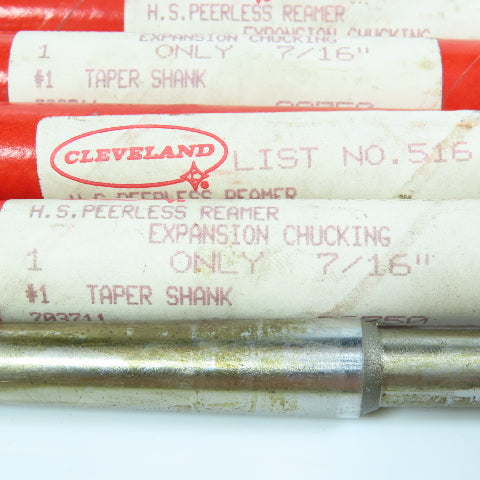 Cleveland 7/16" Chucking Reamer 6 Straight Flute Morse Taper #1 Shank Lot of 5