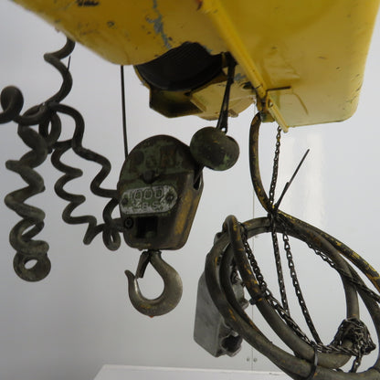 P & H Ziplift 1/2 Ton Electric Cable Hoist 460V 3PH 15' Lift 7/20FPM W/Trolley