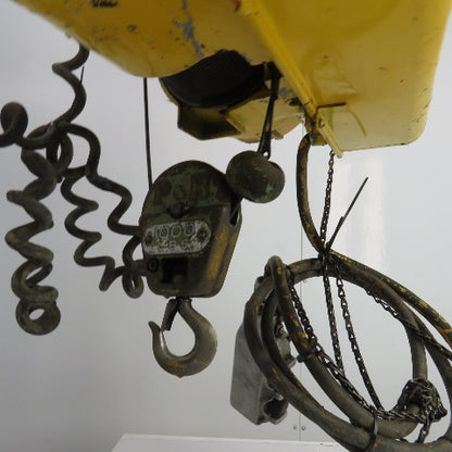 P & H Ziplift 1/2 Ton Electric Cable Hoist 460V 3PH 15' Lift 7/20FPM W/Trolley