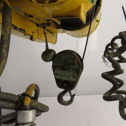 P & H Ziplift 1/2 Ton Electric Cable Hoist 460V 3PH 15' Lift 7/20FPM W/Trolley