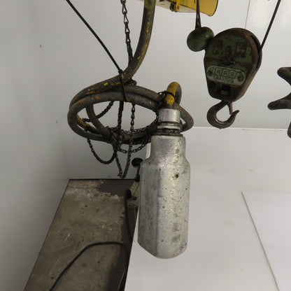 P & H Ziplift 1/2 Ton Electric Cable Hoist 460V 3PH 15' Lift 7/20FPM W/Trolley