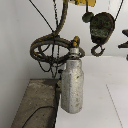 P & H Ziplift 1/2 Ton Electric Cable Hoist 460V 3PH 15' Lift 7/20FPM W/Trolley
