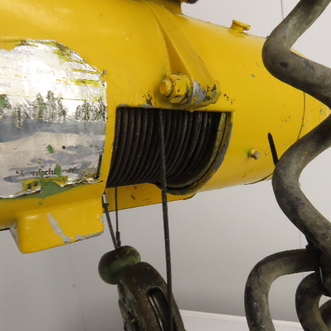 P & H Ziplift 1/2 Ton Electric Cable Hoist 460V 3PH 15' Lift 7/20FPM W/Trolley