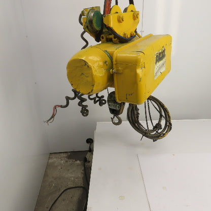 P & H Ziplift 1/2 Ton Electric Cable Hoist 460V 3PH 15' Lift 7/20FPM W/Trolley