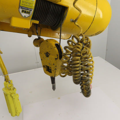 P & H Ziplift 1/2 Ton Electric Wire Rope Hoist 3PH 15' Lift 7/20FPM W/Trolley