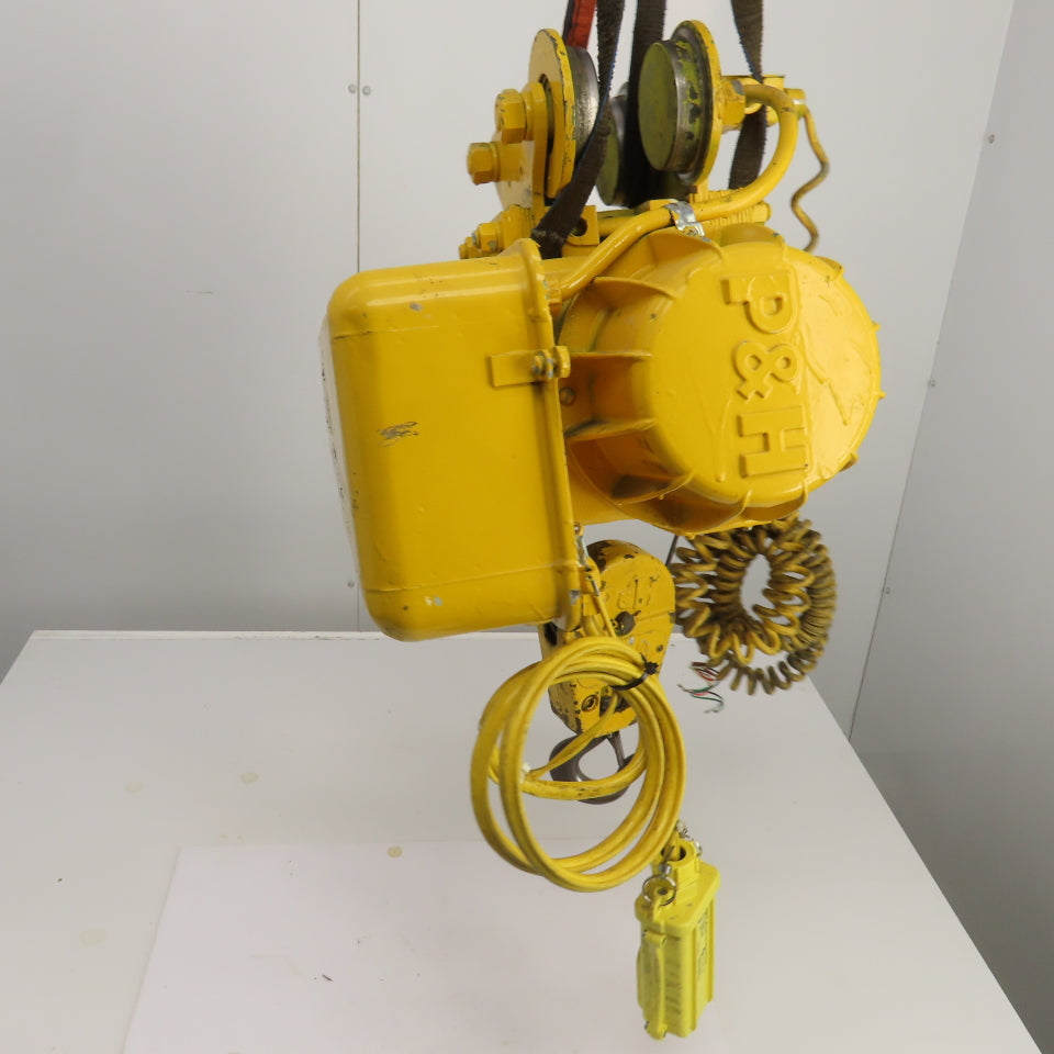 P & H Ziplift 1/2 Ton Electric Wire Rope Hoist 3PH 15' Lift 7/20FPM W/Trolley