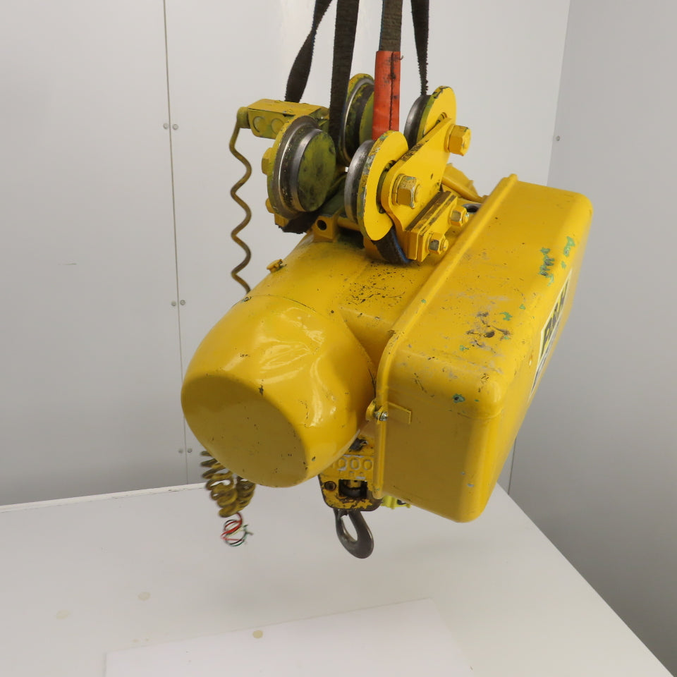 P & H Ziplift 1/2 Ton Electric Wire Rope Hoist 3PH 15' Lift 7/20FPM W/Trolley