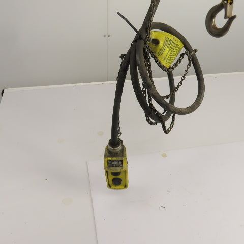 P & H Ziplift 1/4 Ton Electric Wire Rope Hoist 460V 3PH 15' Lift 28FPM W/Trolley