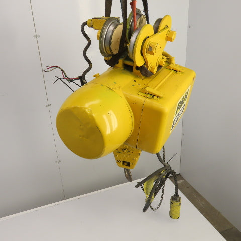 P & H Ziplift 1/4 Ton Electric Wire Rope Hoist 460V 3PH 15' Lift 28FPM W/Trolley