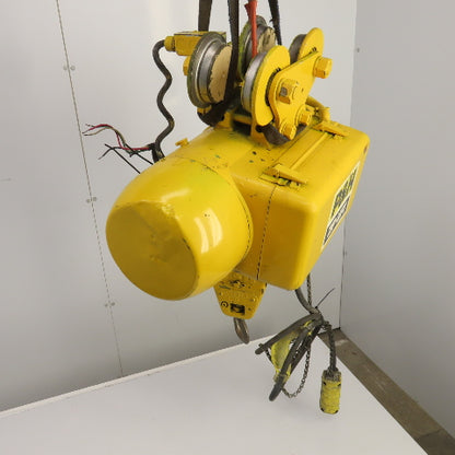 P & H Ziplift 1/4 Ton Electric Wire Rope Hoist 460V 3PH 15' Lift 28FPM W/Trolley