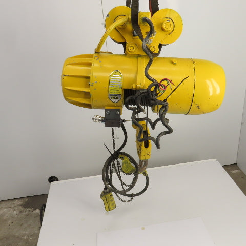 P & H Ziplift 1/4 Ton Electric Wire Rope Hoist 460V 3PH 15' Lift 28FPM W/Trolley
