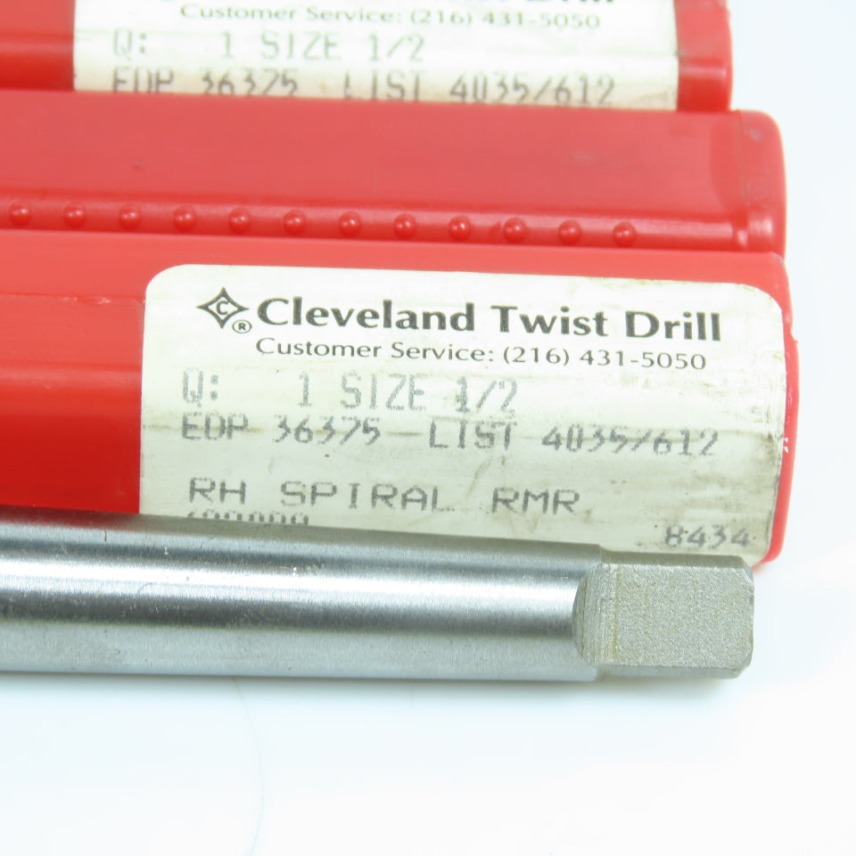 Cleveland 1/2" Chucking Reamer 6 Spiral Flute Morse Taper #1 Shank Lot of 4